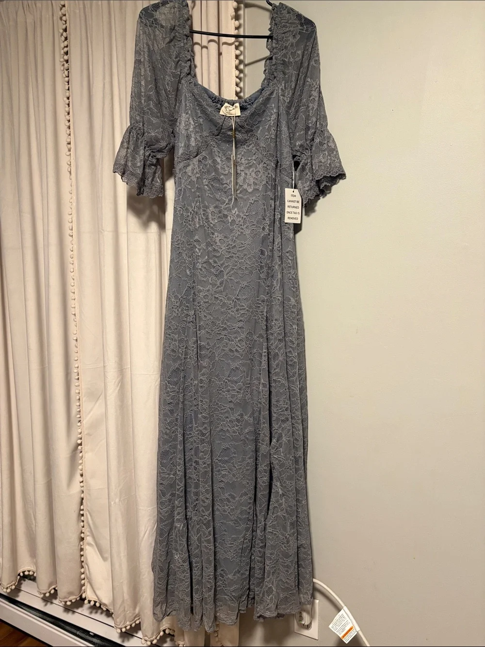 Joyfolie Gray Lace Maxi Dress - Picture 4 of 6